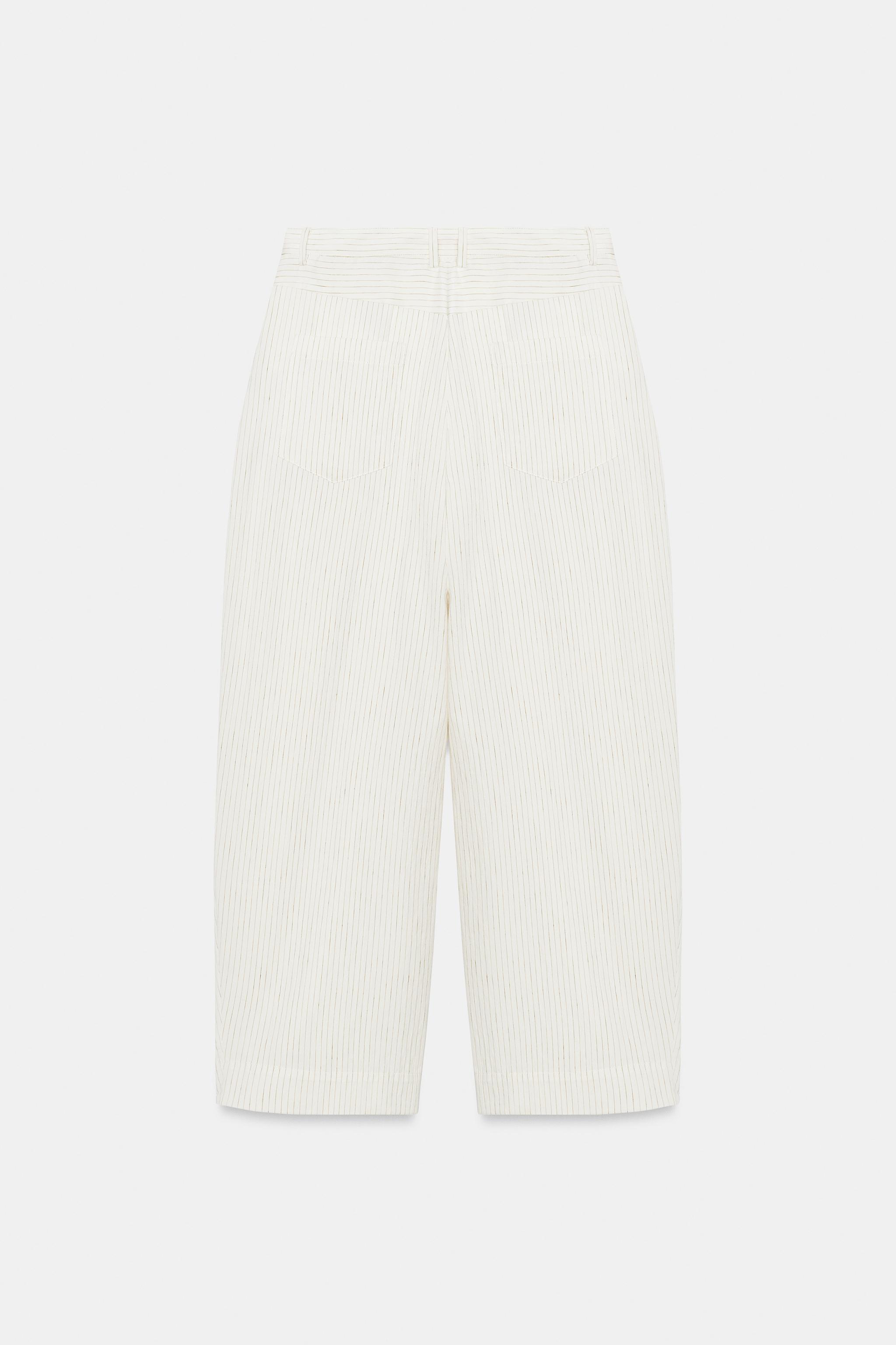 ZW COLLECTION STRIPED BARREL PANTS